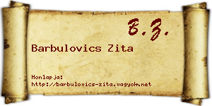 Barbulovics Zita névjegykártya